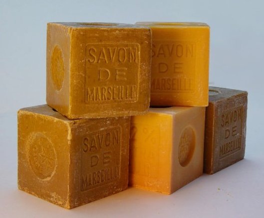 a display of handmade soap