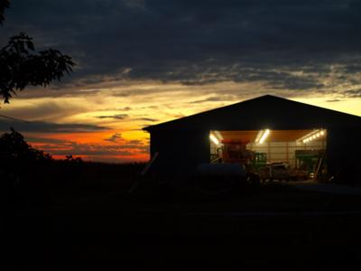 John was working in the shed one night last week when I caught this sunset......