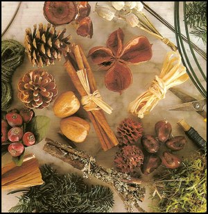 Rustic material for making a Christmas Wreath