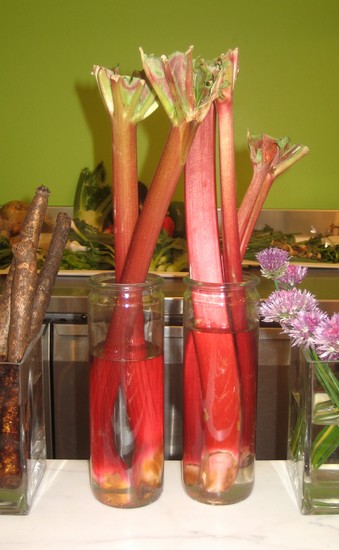 2 jars of rhubarb stalks