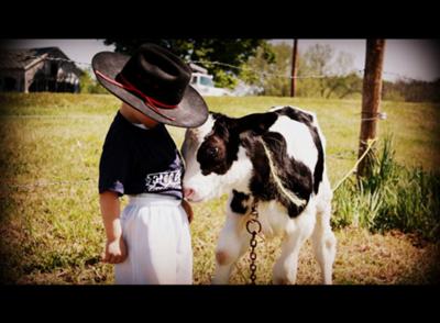 My son loves our farm.