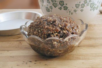 homemade mincemeat in glass bowl