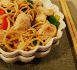 Leftover Chinese turkey and noodle dish.1