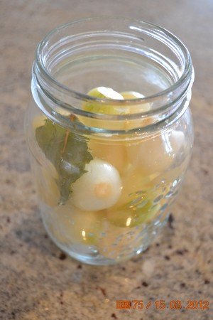 pickled onions in a jar