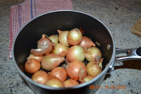 pickling onions in a pot