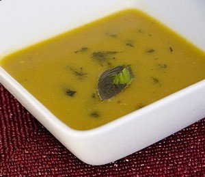 Pumpkin and dill seed soup.