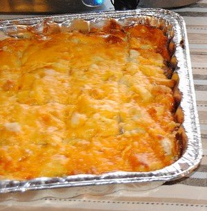 A tray of pumpkin casserole