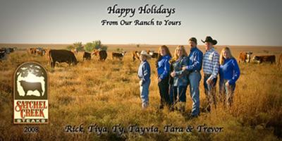Christmas Card taken in one of our flinthills pastures