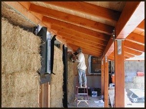 straw bale house construction